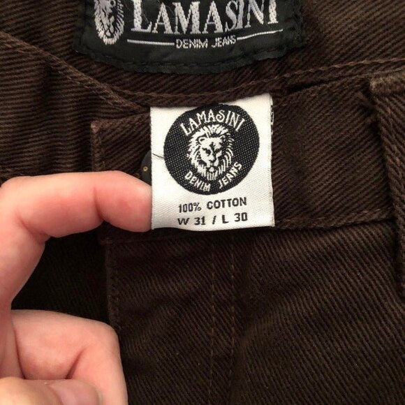 La Masini sz 31 / 30 Denim Jeans 100% Cotton Brown - Picture 6 of 12